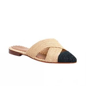 NEW LE MOGADOR women's azoulay mules in nude/ black